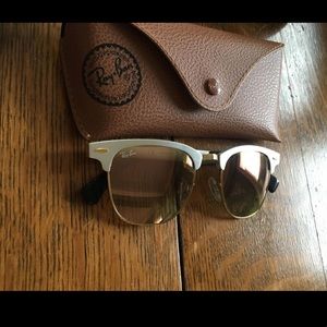 Ray-Ban club master aluminum flash lenses